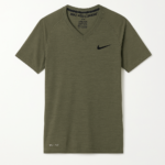 T-shirt de Sport Nike Pro Combat Homme – Kaki, Col V, Technologie Dri-FIT
